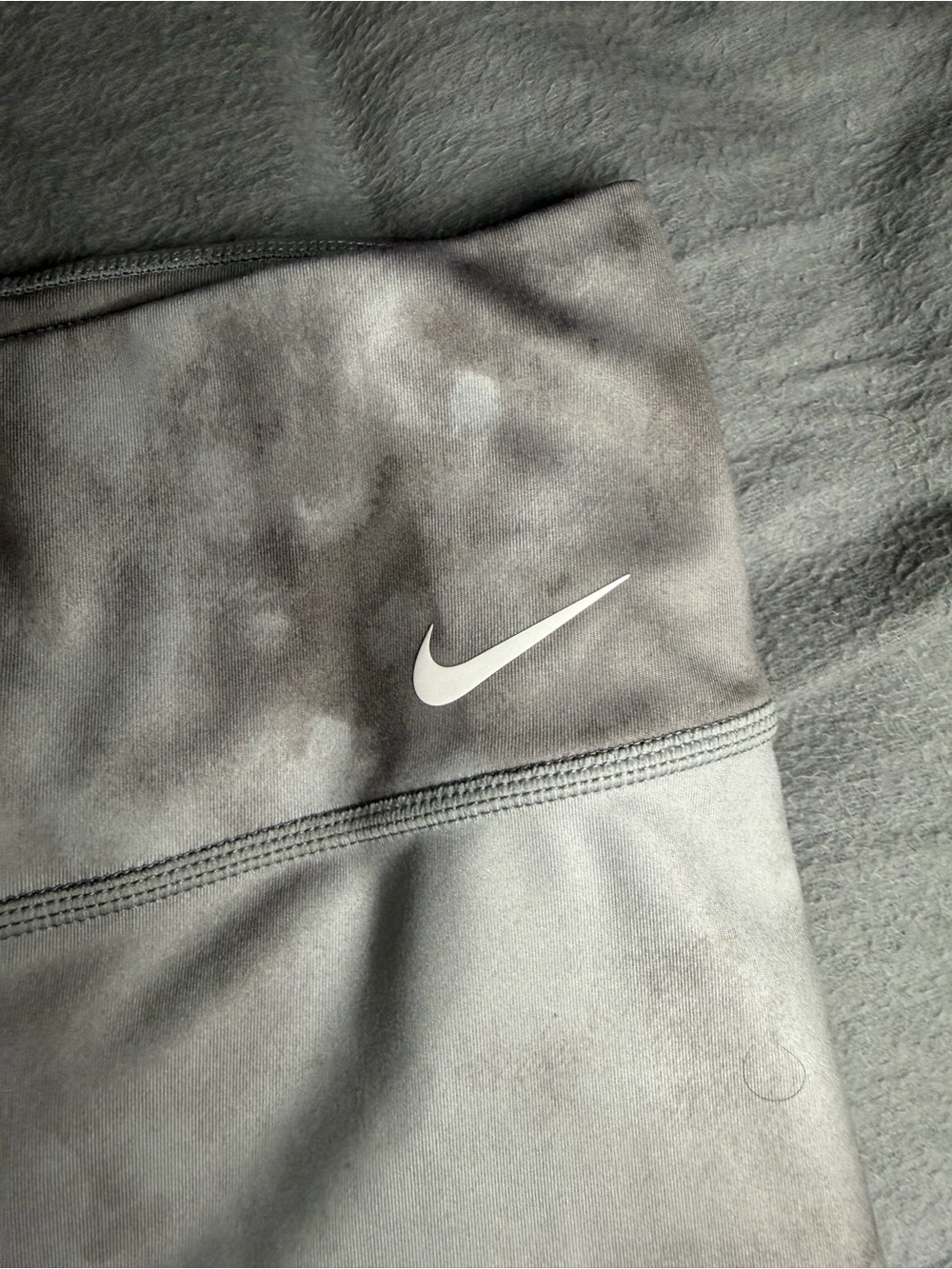 Nike Grey Tie-Dye Bike Shorts with Swoosh - Picture 2 of 4